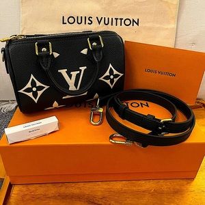 Authentic Louis Vuitton Nano Speedy Monogram Empreinte Leather